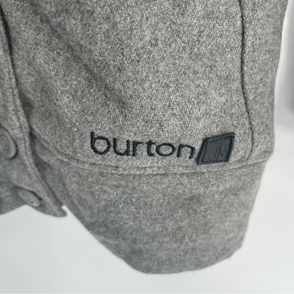 Burton Pea Coat Jacket Womens Size L Gray Wool Blend Double Breasted Pockets - Picture 7 of 11